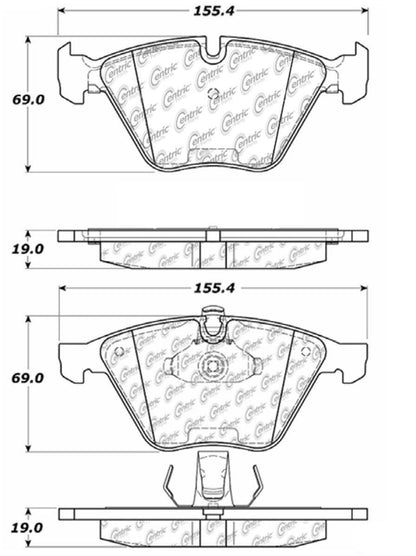 Centric Parts Disc Brake Pad Set with Semi-Metallic friction 106.09181