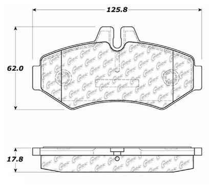Centric Parts Disc Brake Pad Set Long Wearing Semi-Metallic with Noise and Vibration Elimination for 106.09280