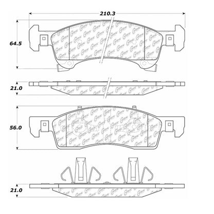 Centric Parts Disc Brake Pad Set with Semi-Metallic friction 106.09340