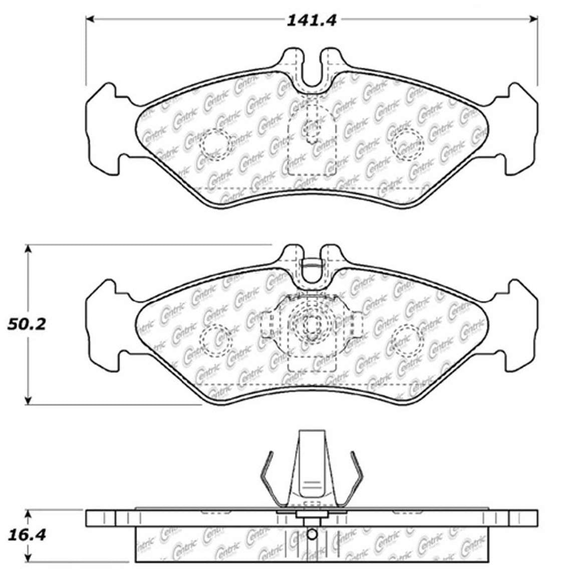 Centric Parts Disc Brake Pad Set with Semi-Metallic Friction for 106.09510