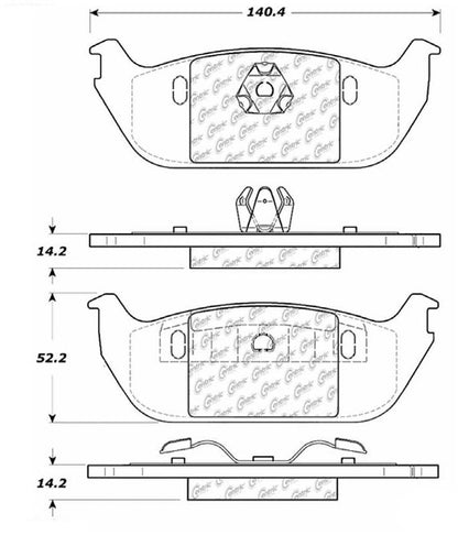Centric Parts Disc Brake Pad Set Long Wearing Semi-Metallic Friction Formula with Posi Quiet Features 106.09520