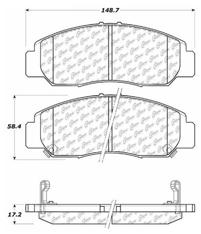 Centric Parts Disc Brake Pad Set Posi Quiet Long Wearing Semi-Metallic 106.09590