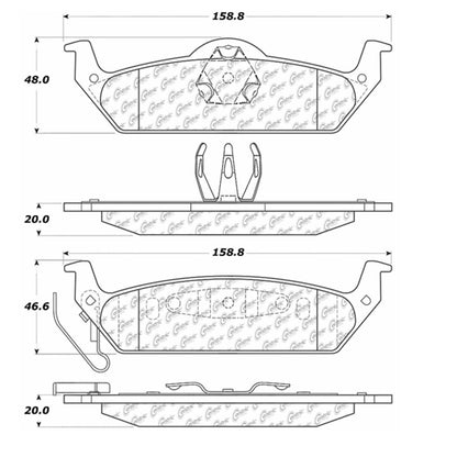 Centric Parts Disc Brake Pad Set Long wearing Semi-Metallic friction formula with Posi Quiet technology for 106.09630