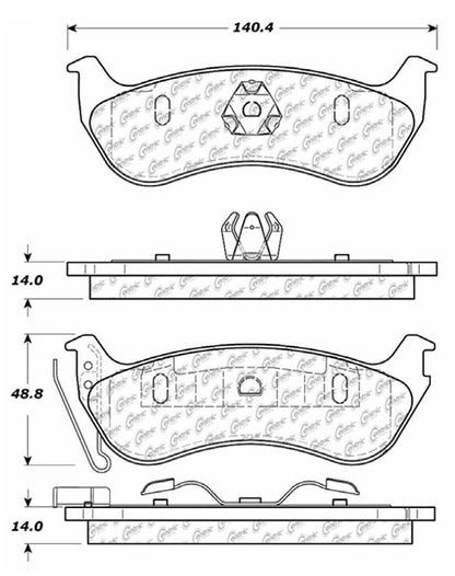 Centric Parts Disc Brake Pad Set with Posi Quiet Long-Wearing Semi-Metallic for 106.09640