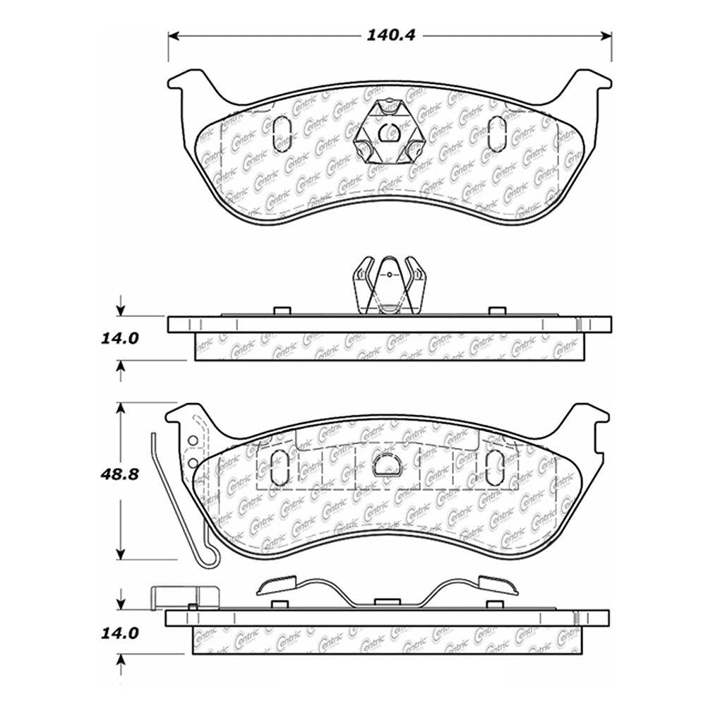 Centric Parts Disc Brake Pad Set Long wearing Semi-Metallic friction formula with 100% shimmed and scorched for easy bed-in 106.09641