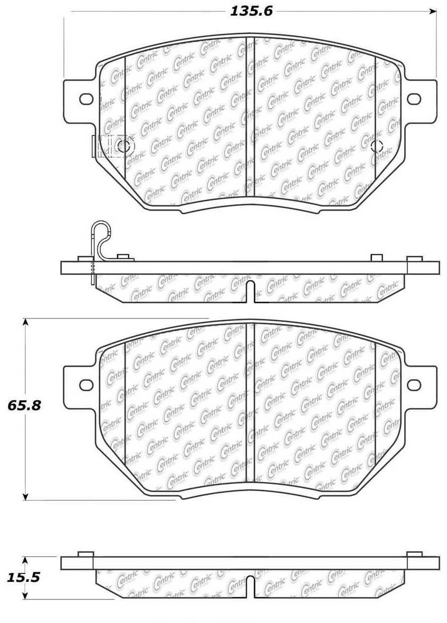Centric Parts Disc Brake Pad Set with Semi-Metallic Friction
