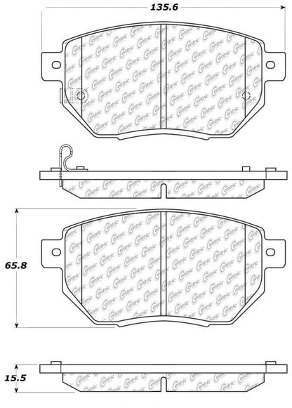 Centric Parts Disc Brake Pad Set with Semi-Metallic Friction