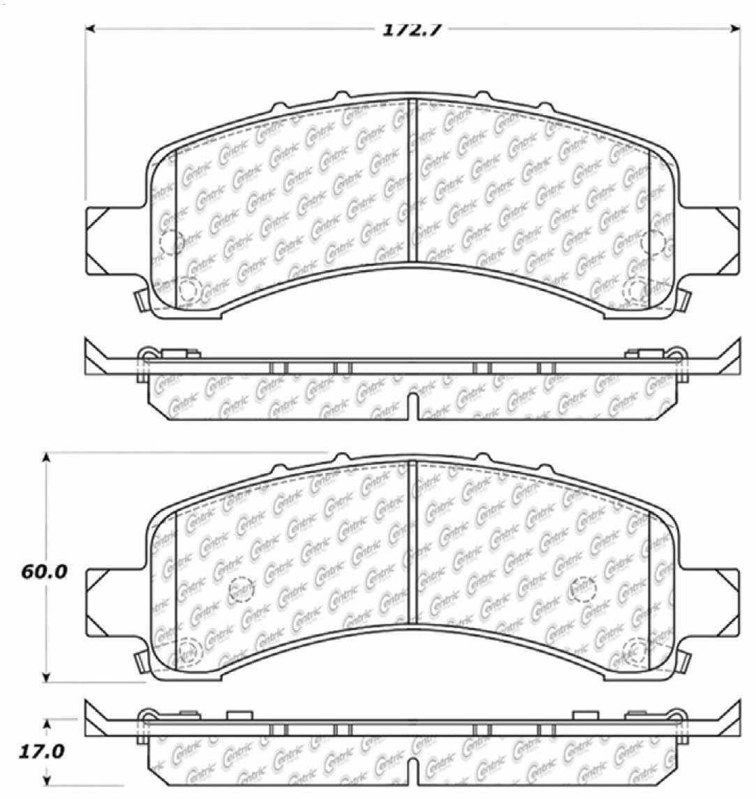 Centric Parts Disc Brake Pad Set with Semi-Metallic Friction for 100% Scorched, 100% Shimmed Heavy Duty Applications 106.09741