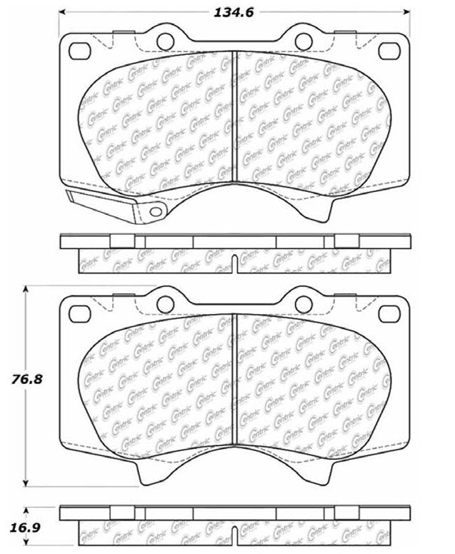 Centric Parts Disc Brake Pad Set Posi Quiet Long-Wearing Semi-Metallic 106.09760