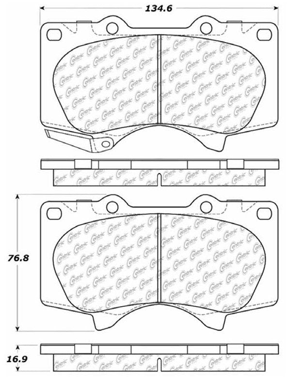 Centric Parts Disc Brake Pad Set with Posi Quiet Technology for Heavy Duty Applications 106.09761