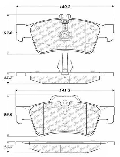Centric Parts Disc Brake Pad Set Posi Quiet Long Wearing Semi-Metallic with Scorched and Shimmed for Heavy Duty Applications 106.09860