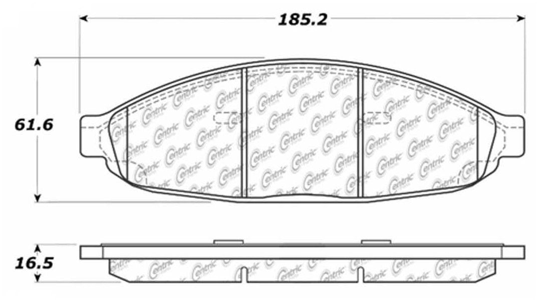 Centric Parts Disc Brake Pad Set Long Wearing Semi-Metallic with Noise Elimination for Heavy Duty Applications 106.09970