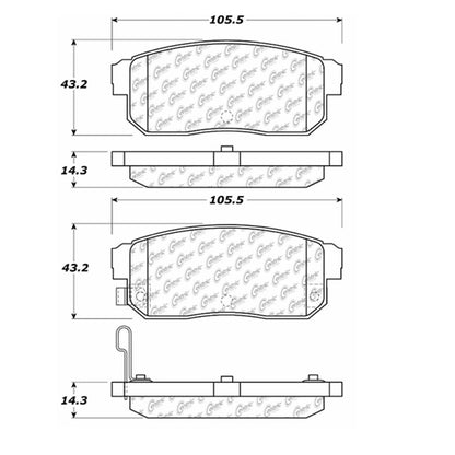 Centric Parts Disc Brake Pad Set Long wearing Semi-Metallic friction formula with noise elimination 106.10080