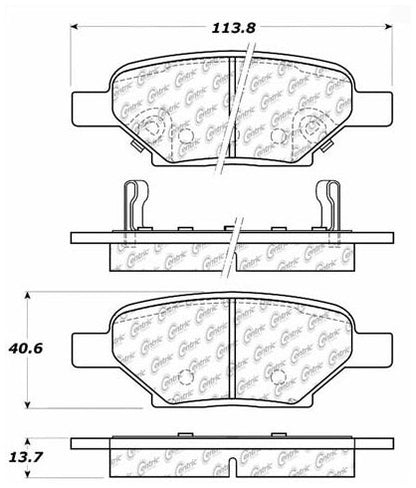 Centric Parts Disc Brake Pad Set Posi Quiet Extended Wear with Shims and Hardware for 2005-2012 Chevrolet Cobalt HHR Malibu Pontiac G4 G5 G6 Pursuit Saturn Aura Ion