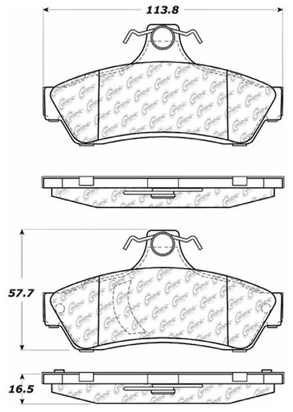 Centric Parts Disc Brake Pad Set Posi Quiet Extended Wear with Shims for 2004 Pontiac GTO 106.10480