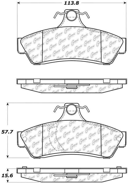 Centric Parts Disc Brake Pad Set Posi Quiet Extended Wear with Shims for 2005-2006 Pontiac GTO 106.10481