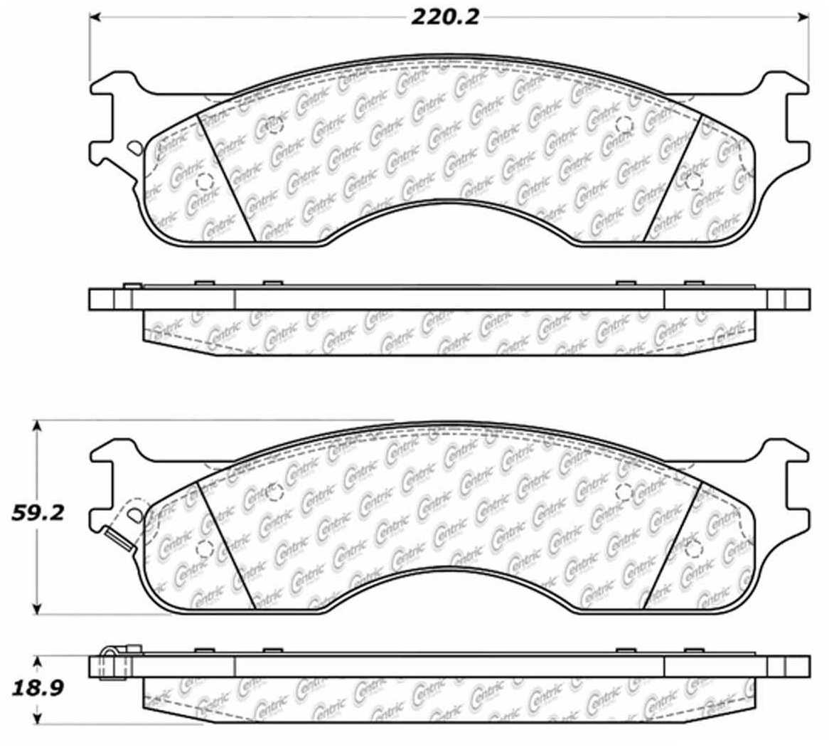 Centric Parts Disc Brake Pad Set Posi Quiet Extended Wear with Shims and Hardware for 2004 Dodge Ram 1500 106.10540