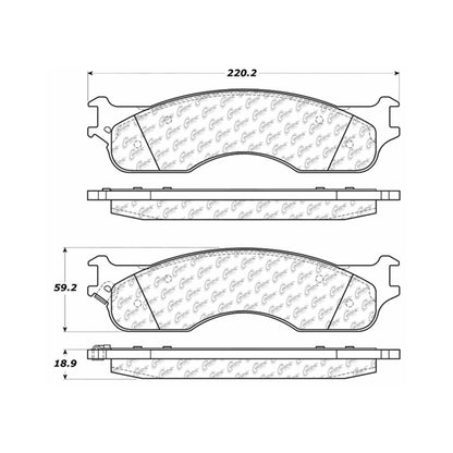 Centric Parts Disc Brake Pad Set Posi Quiet Extended Wear with Shims and Hardware for 2004 Dodge Ram 1500 106.10540