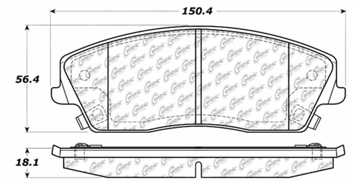Centric Parts Disc Brake Pad Set Posi Quiet Extended Wear with Shims and Hardware for 2005-2021 Chrysler 300, Dodge Challenger, Charger, Magnum 106.10560