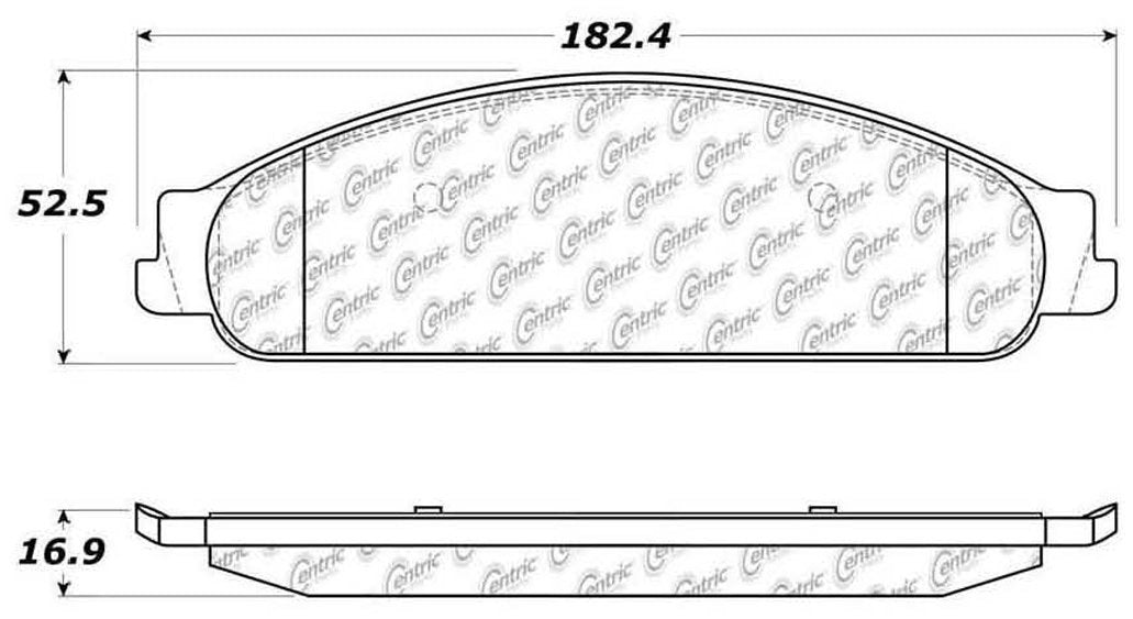 Centric Parts Disc Brake Pad Set Posi Quiet Extended Wear with Shims and Hardware for 2005-2009 Ford Five Hundred Freestyle Taurus Taurus X Mercury Montego Sable 106.10700