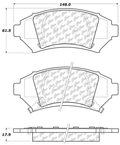 Centric Parts Disc Brake Pad Set Posi Quiet Extended Wear with Shims and Hardware for 2005 Buick LeSabre Cadillac DeVille Chevrolet Impala Monte Carlo Pontiac Bonneville 106.10760