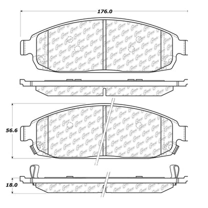 Centric Parts Disc Brake Pad Set Posi Quiet Extended Wear with Shims and Hardware for 2006-2010 Jeep Commander 2005-2010 Grand Cherokee 106.10800
