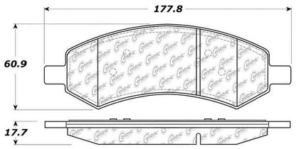 Centric Parts Disc Brake Pad Set Posi Quiet Extended Wear with Shims and Hardware for 2005-2012 Dodge Dakota