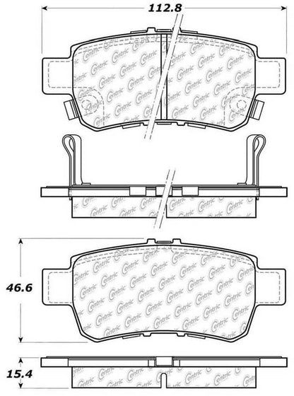 Centric Parts Disc Brake Pad Set Posi Quiet Extended Wear with Shims and Hardware for 2005-2010 Honda Odyssey 106.10880