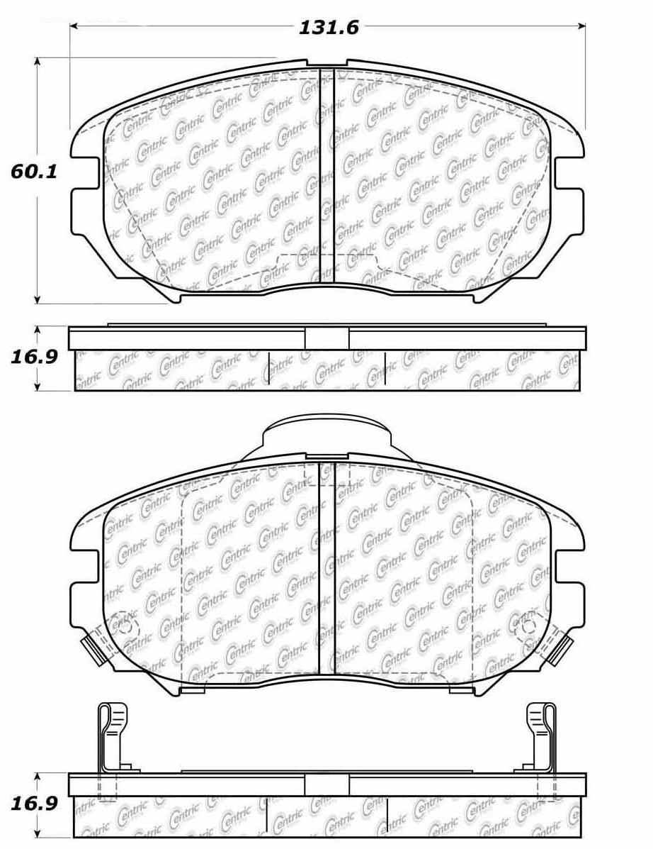 Centric Parts Disc Brake Pad Set Posi Quiet Extended Wear with Shims and Hardware for 2010-2019 Buick Allure Cascada LaCrosse Regal Cadillac ELR Chevrolet Equinox Impala Malibu GMC Terrain Saab 106.11251