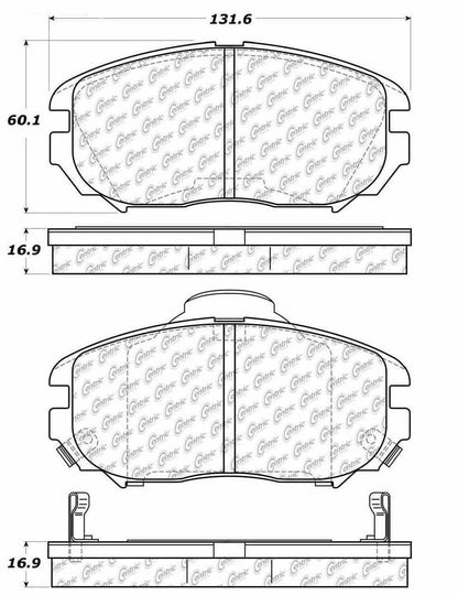 Centric Parts Disc Brake Pad Set Posi Quiet Extended Wear with Shims and Hardware for 2010-2019 Buick Allure Cascada LaCrosse Regal Cadillac ELR Chevrolet Equinox Impala Malibu GMC Terrain Saab 106.11251