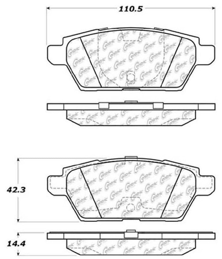 Centric Parts Disc Brake Pad Set Posi Quiet Extended Wear with Shims and Hardware for 2006-2012 Ford Fusion, Lincoln MKZ, Mazda 6, Mercury Milan, Zephyr 106.11610