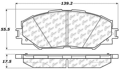 Centric Parts Disc Brake Pad Set Posi Quiet Extended Wear with Shims for 2010-2019 Lexus HS250h Pontiac Vibe Scion xB Toyota Corolla Prius V RAV4 106.12100