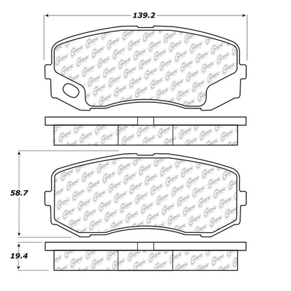 Centric Parts Disc Brake Pad Set Posi Quiet Extended Wear with Shims and Hardware for Freightliner FL360 2012-2010 106.12650