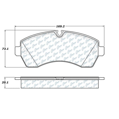 Centric Parts Disc Brake Pad Set Posi Quiet Extended Wear with Shims and Hardware for Dodge/Freightliner/Mercedes Sprinter 2007-2022 106.12680