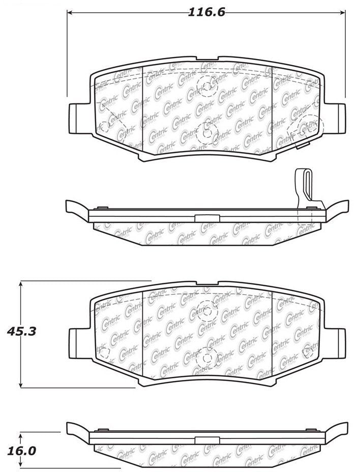 Centric Parts Disc Brake Pad Set Posi Quiet Extended Wear with Shims and Hardware for Dodge Nitro 2007-2011 Jeep Liberty 2008-2013 Wrangler 2007-2017 Wrangler JK 2018 106.12740