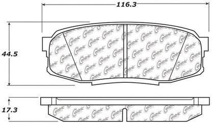 Centric Parts Disc Brake Pad Set Posi Quiet Extended Wear with Shims and Hardware for 2008-2013 Lexus LX570 Toyota Land Cruiser 2008-2013 Sequoia 2008-2022 Tundra 2007-2021 106.13040