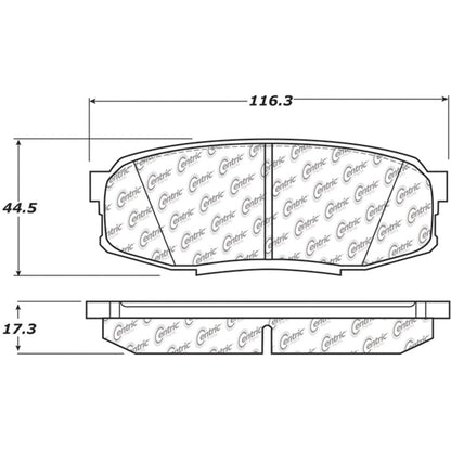 Centric Parts Disc Brake Pad Set Posi Quiet Extended Wear with Shims and Hardware for 2008-2013 Lexus LX570 Toyota Land Cruiser 2008-2013 Sequoia 2008-2022 Tundra 2007-2021 106.13040