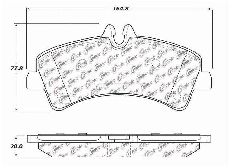 Centric Parts Disc Brake Pad Set Posi Quiet Extended Wear with Shims and Hardware for 2007-2018 Sprinter 3500 106.13180