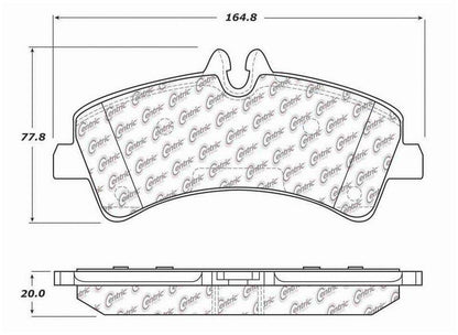 Centric Parts Disc Brake Pad Set Posi Quiet Extended Wear with Shims and Hardware for 2007-2018 Sprinter 3500 106.13180