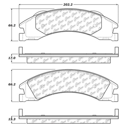 Centric Parts Disc Brake Pad Set Posi Quiet Extended Wear with Shims and Hardware for 2012-2014 Ford E-150 E-250 E-350 Super Duty 106.13291