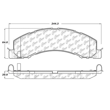 Centric Parts Disc Brake Pad Set Posi Quiet Extended Wear with Shims and Hardware for 2008-2010 Dodge Ram 4500/5500, 2011-2021 Ram 4500/5500