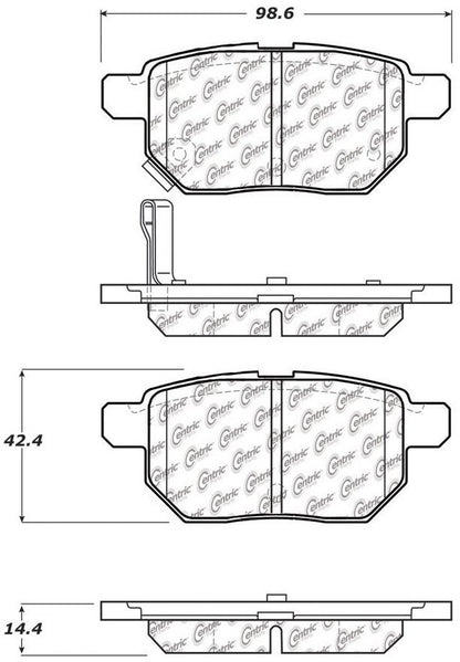 Centric Parts Disc Brake Pad Set Posi Quiet Extended Wear with Shims and Hardware for 2009-2010 Pontiac Vibe, 2011-2016 Scion tC