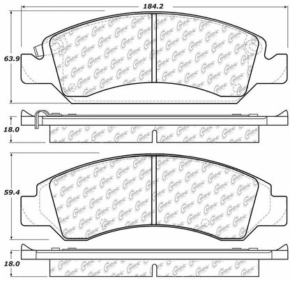 Centric Parts Disc Brake Pad Set Posi Quiet Brake Pads with Shims and Hardware for 2008-2020 Cadillac Escalade, ESV, EXT, XTS and Chevrolet Avalanche 106.13630