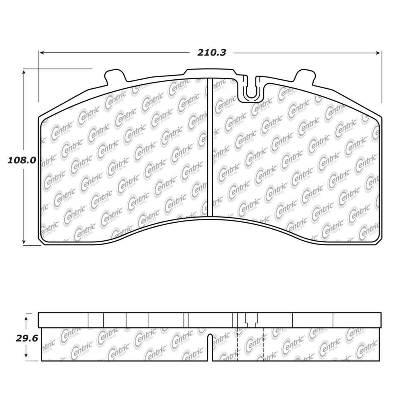 Centric Parts Disc Brake Pad Set Heavy Duty 23K with Positive Molding for 2022-2018 American Coach, Blue Bird, Vision School Bus 106.13690