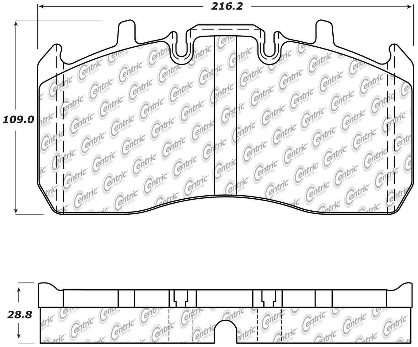 Centric Parts Disc Brake Pad Set Heavy Duty 23K Pad Air Disc with Posi Quiet for 106.13700