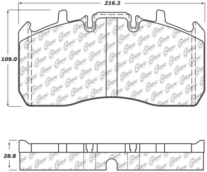 Centric Parts Disc Brake Pad Set Heavy Duty 23K Pad Air Disc with Posi Quiet for 106.13700