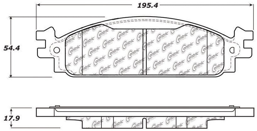 Centric Parts Disc Brake Pad Set Posi Quiet Extended Wear with Shims and Hardware for 2009-2010 Ford Flex Taurus Lincoln MKS MKT 106.13760