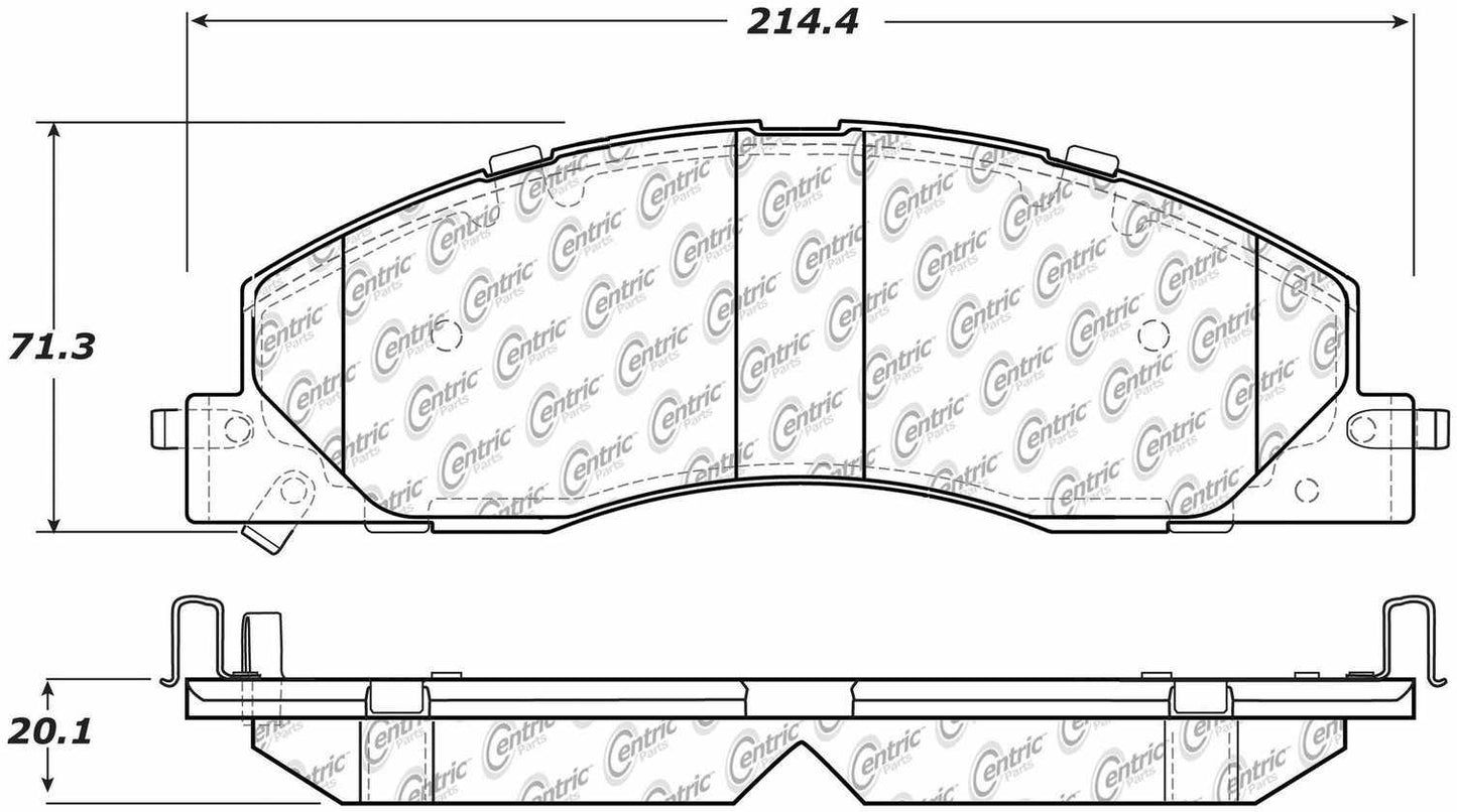 Centric Parts Disc Brake Pad Set Posi Quiet Extended Wear with Shims and Hardware for 2010-2018 Dodge Ram 2500/3500/4000