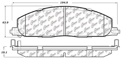 Centric Parts Disc Brake Pad Set Posi Quiet Extended Wear with Shims and Hardware for 2010-2009 Dodge Ram 2500 3500 4000 2018-2011 106.14000
