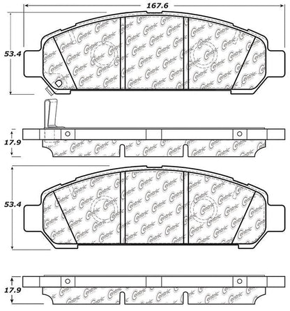 Centric Parts Disc Brake Pad Set Posi Quiet Extended Wear with Shims and Hardware for 2009-2016 Toyota Venza 106.14010